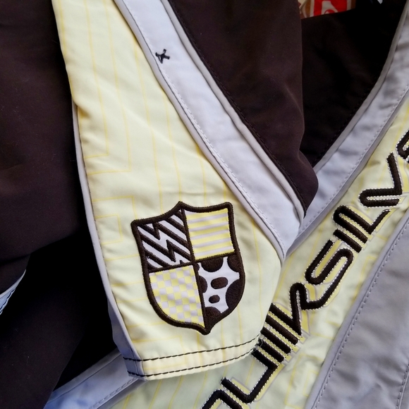 NWT QUICKSILVER brown beige yellow SWIM TRUNK Neofly men size 38 - Picture 4 of 17